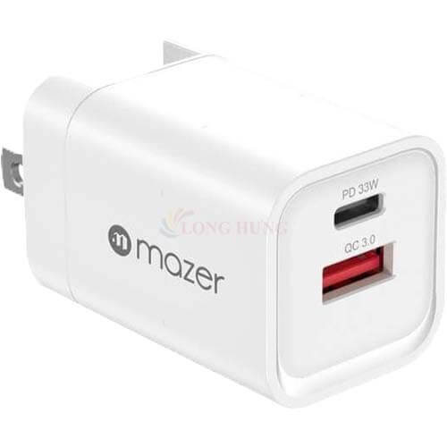 Cốc sạc Mazer Infinite.Boost SuperMINI Pro 33W 1 Type-C 1 USB M-GAN2-T33W(US) - Hàng chính hãng