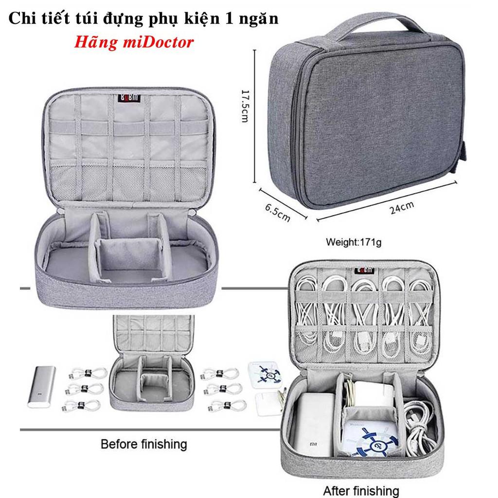 Túi Đựng Phụ Kiện 1 Ngăn Công Nghệ Điện Thoại Chống Nước, Chống Sốc Cao Cấp - Hàng Chính Hãng miDoctor