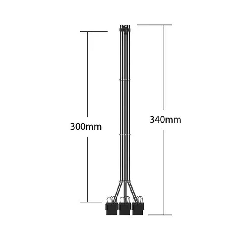 12+4Pin 12VHPWR to 3pcs PCi-E GPU 8Pin Graphics Video Card 3x8pin PCIE 5.0 Cable RTX3090Ti Power Supply Adapter Extension Cable