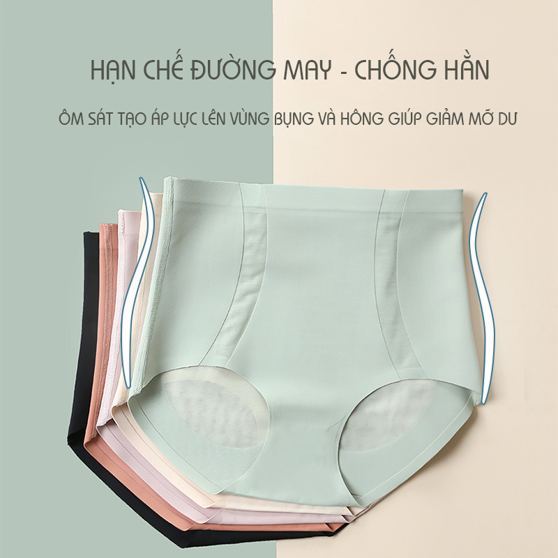Quần Lót Cạp Cao Gen Bụng Nâng Mông Kháng Khuẩn Pha Lưới Siêu Thoáng Cao Cấp P525