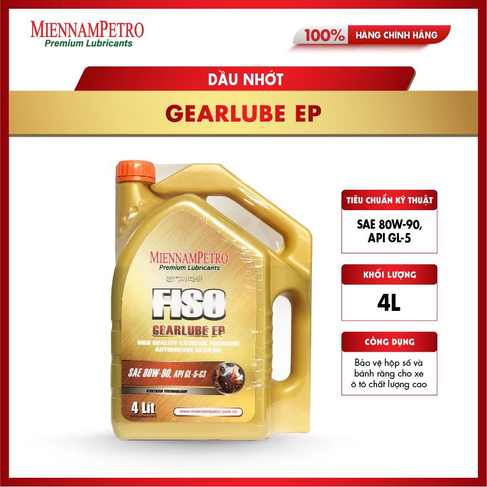 Dầu Nhớt MiennamPetro Fiso Gearlube EP SAE 80W-90 API GL-5 4L Bảo Vệ Hộp Số Và Bánh Răng Cho Xe Ô Tô Chất Lượng Cao