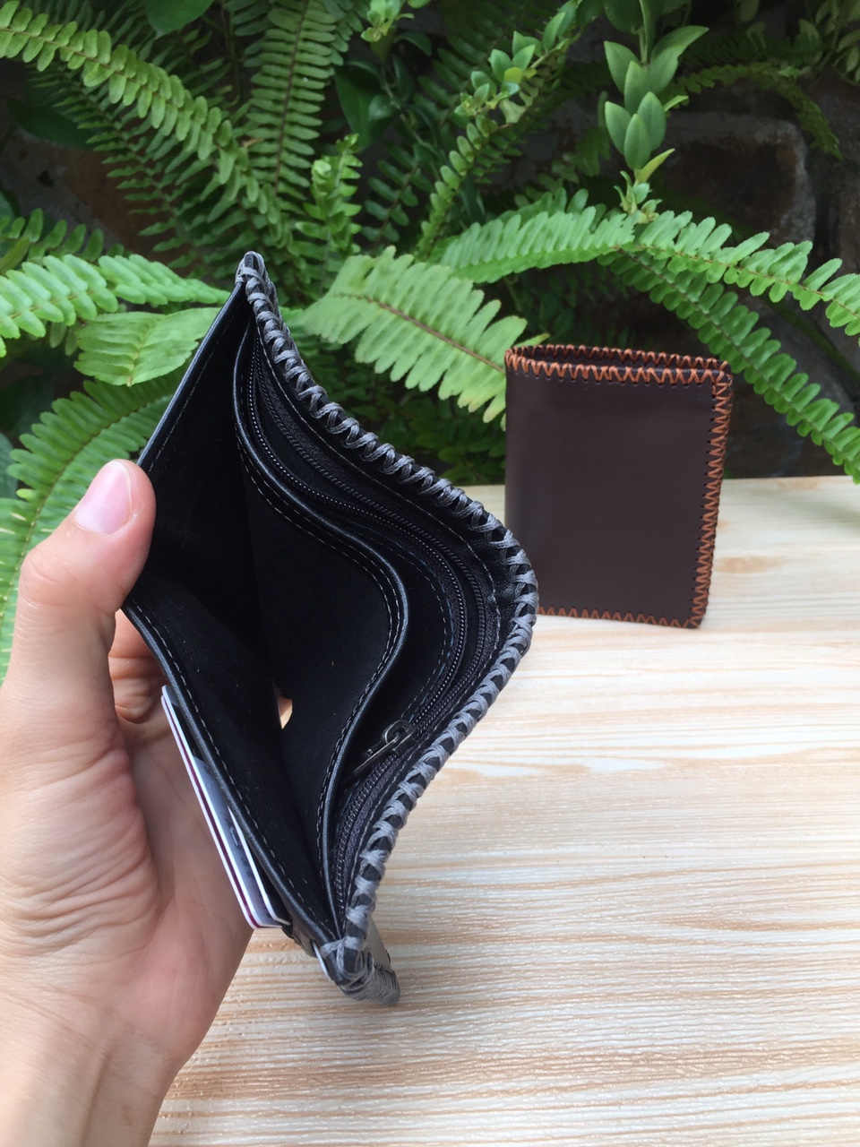 Bóp ví da nam dáng đứng handmade SEAGLE SVA204