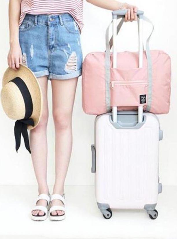 Túi du lịch gấp gọn có thể xách tay, gắn đầu kéo vali