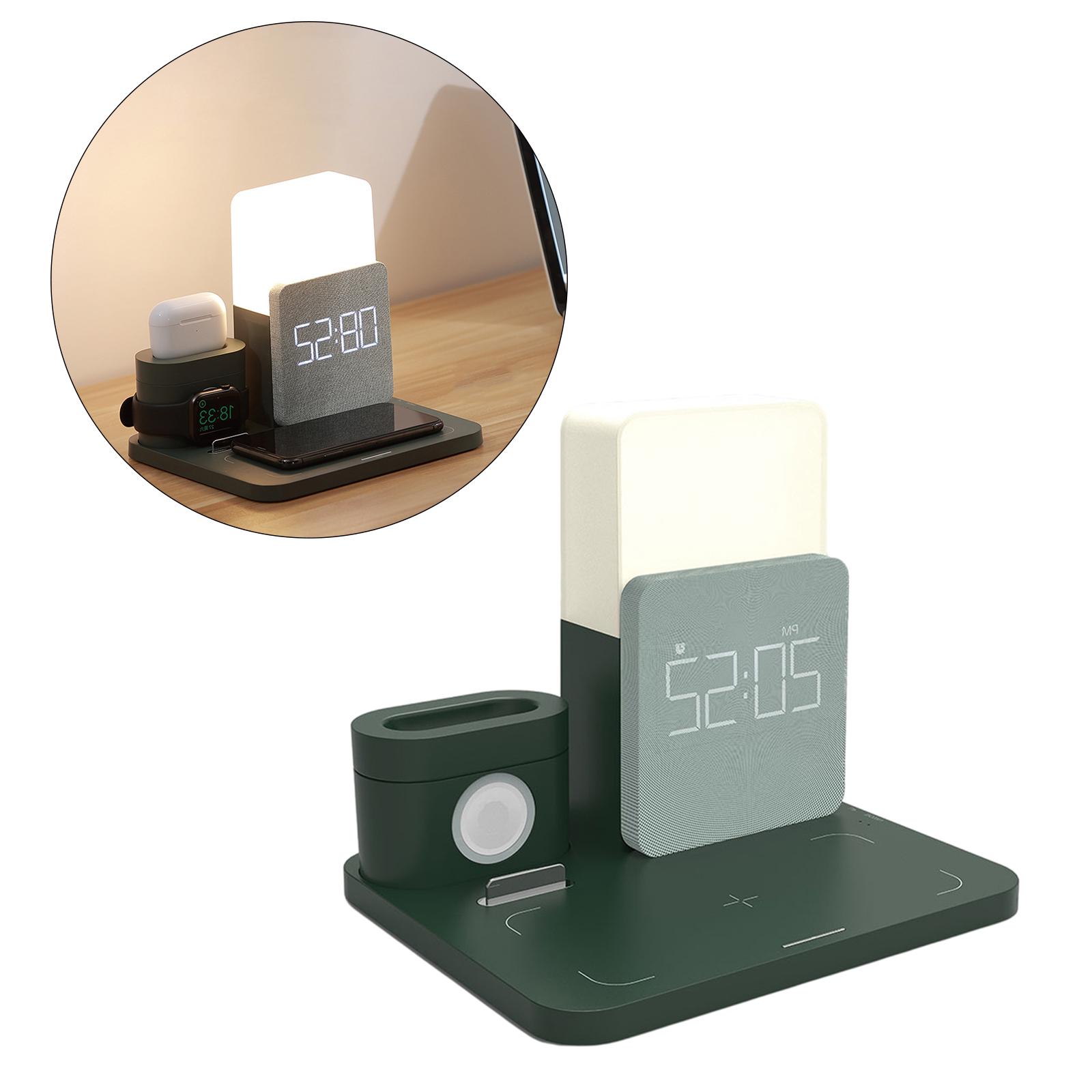 Wireless Charging Dock Wireless Charger Night light Clock For iPhone