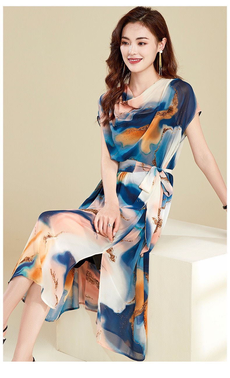 Đầm Dự Tiệc Sang Trọng Cổ Đỗ Xẻ Đùi Cao Cấp Size M-L-XL-XXL