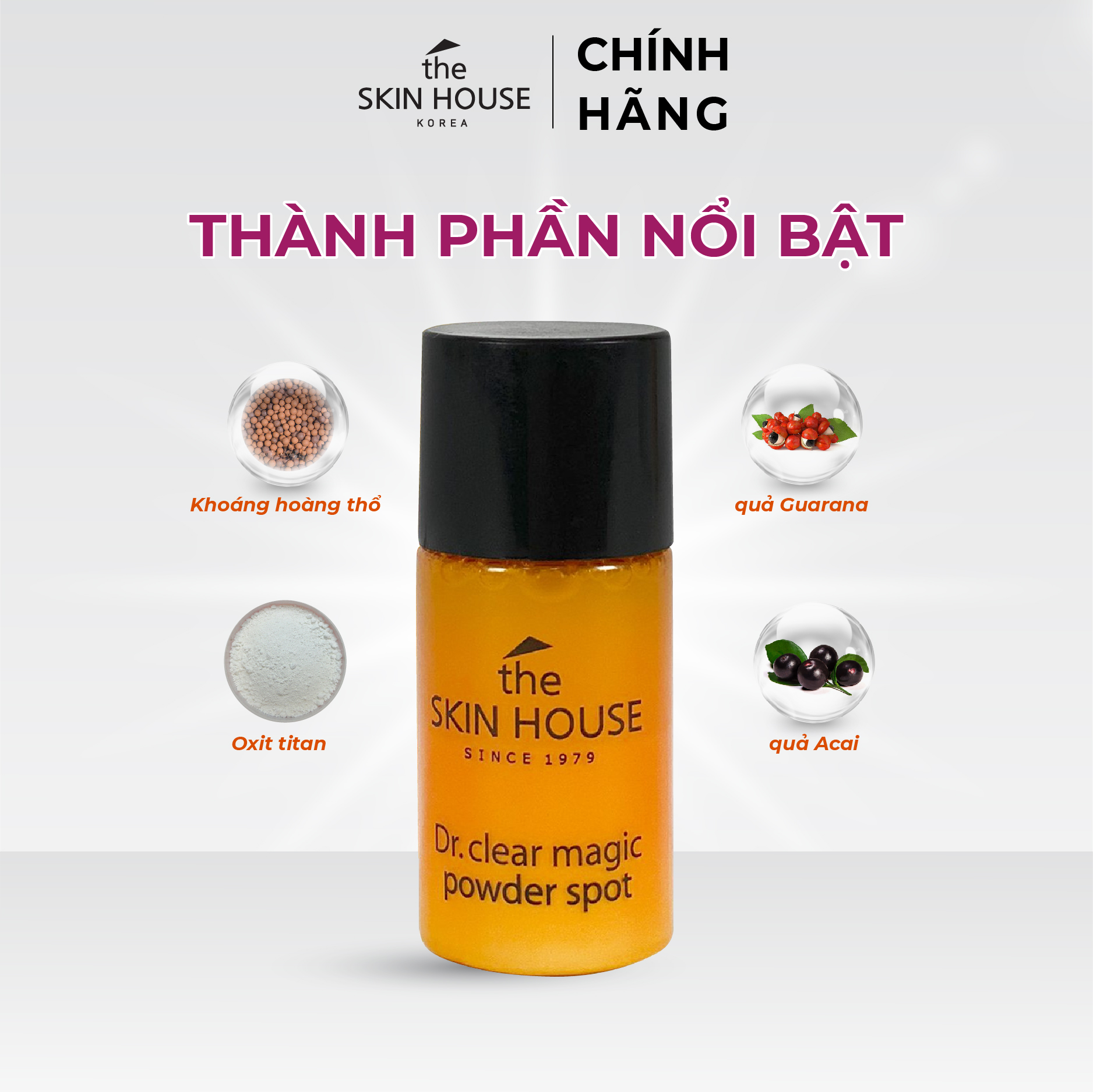 TS14 Bột chấm giảm mụn nhanh - Dr. Clear Magic Powder Spot 7ml - The Skin House