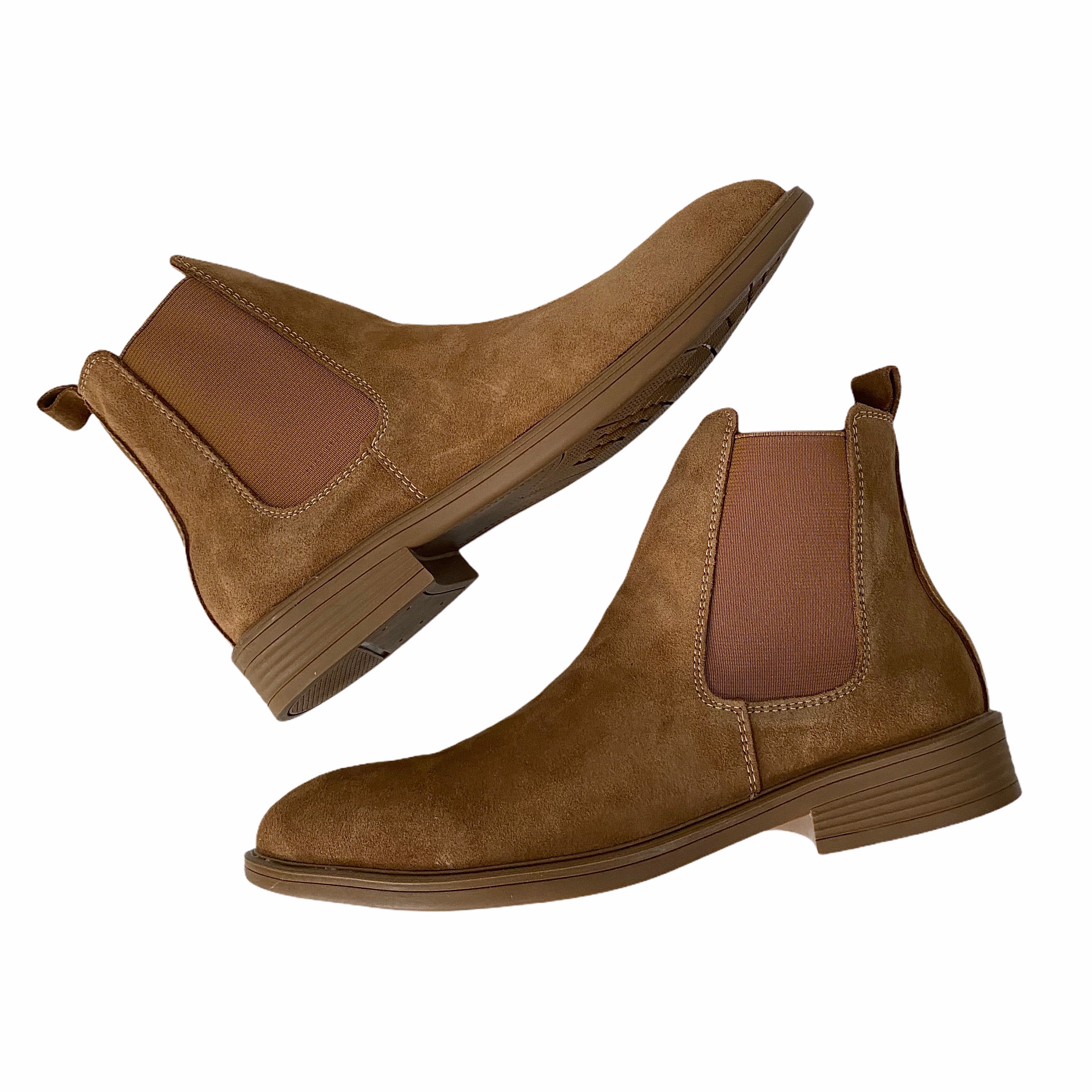 Giày Chelsea Boots Nam Da Lộn Màu Vàng Bò TEFOSS HN601 Cao Cổ Da Thật Cao Cấp Size 38-43