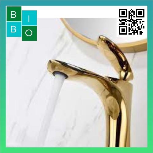 Vòi lavabo lá, vòi rửa mặt đồng mạ vàng cao cấp