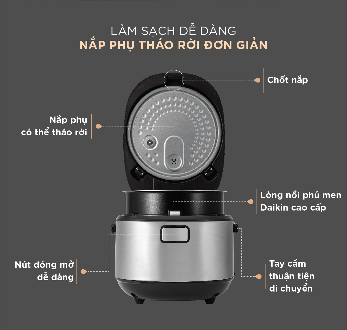 Nồi cơm điện tử Cuckoo 1.8L CR-1030F đa dạng chức năng nấu, công nghệ nghiệt 3D, lòng nồi chống dính bền bỉ - Bảo hành 2 năm - Hàng chính hãng Cuckoo Vina