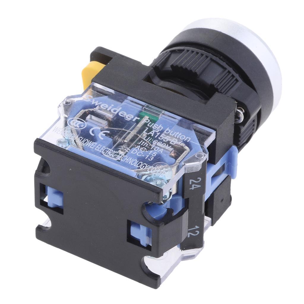 New 660V 10A Self-Locking Push Button Switch 22mm Mounting IP54 Waterproof