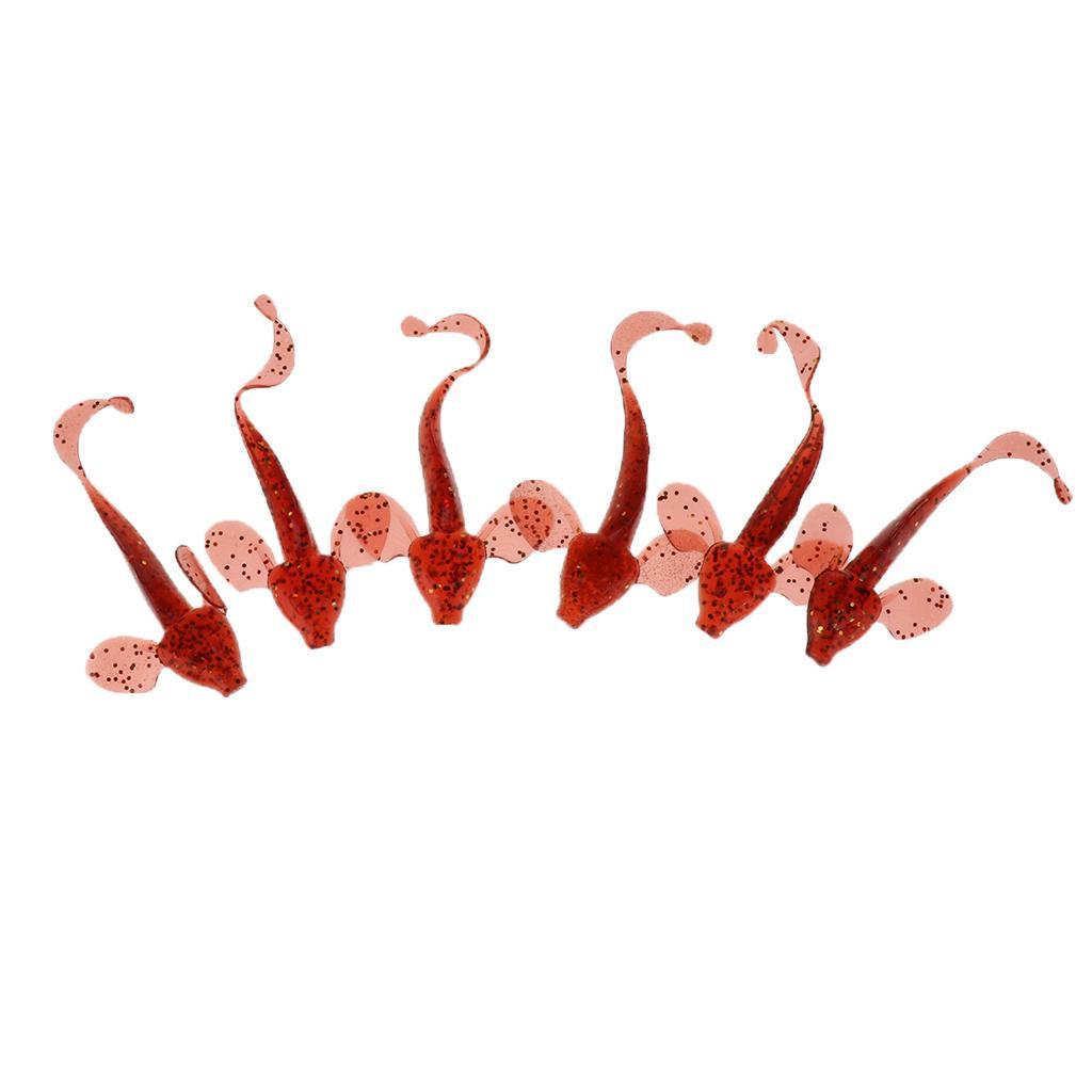 6x Grub Worm Soft for Bass Perch