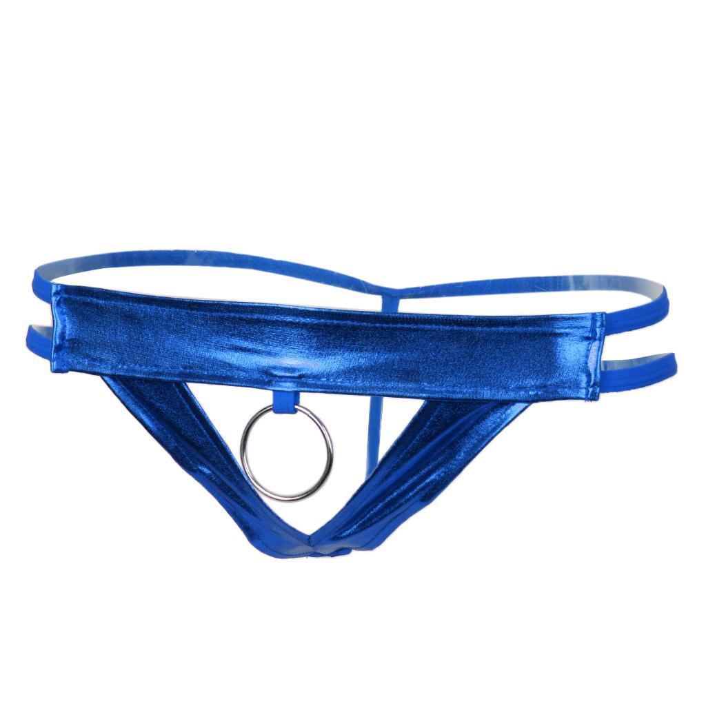 2-3pack 4 Colors Men's T-Back Underwear Low-rise Man Bikini G-String Thong Blue