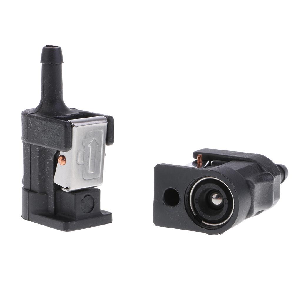 2  Line Tank Connector for  Outboard Motor Engine 6mm Hose Black