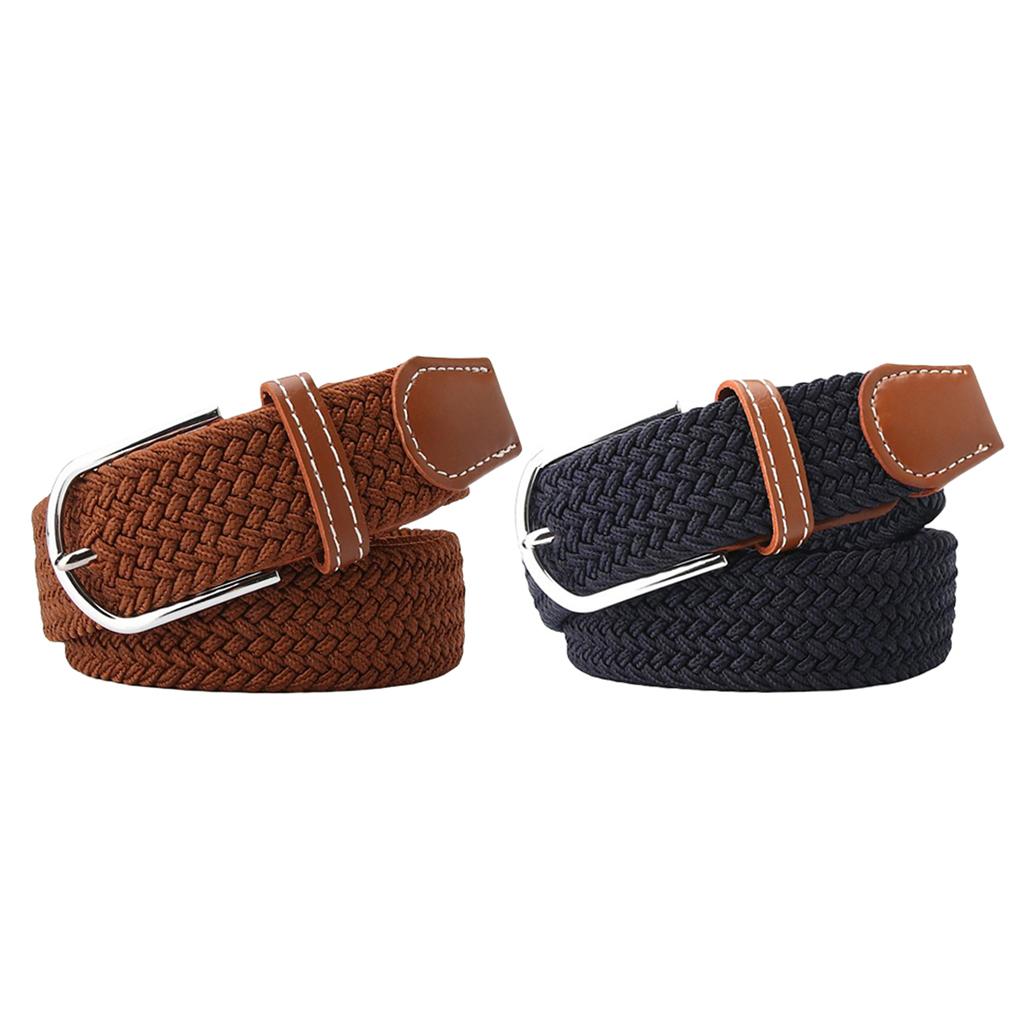 2 Pieces Men Women Knitted Canvas Belt Webbing Belt Sports Waistband Strap
