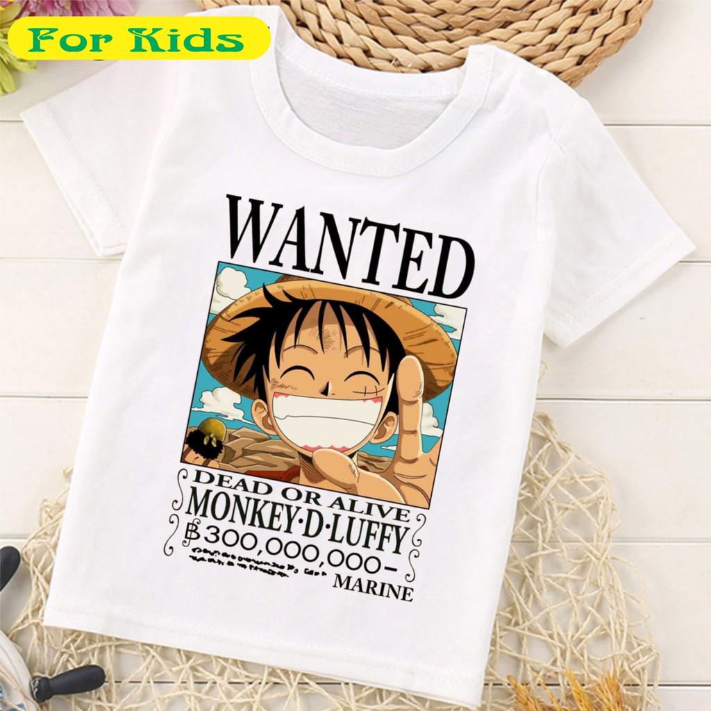 Áo thun One Piece Vua Hải Tặc Luffy Zoro Sabo Ace Anime Cho Bé Trai Bé Gái Có Size Từ 10kg