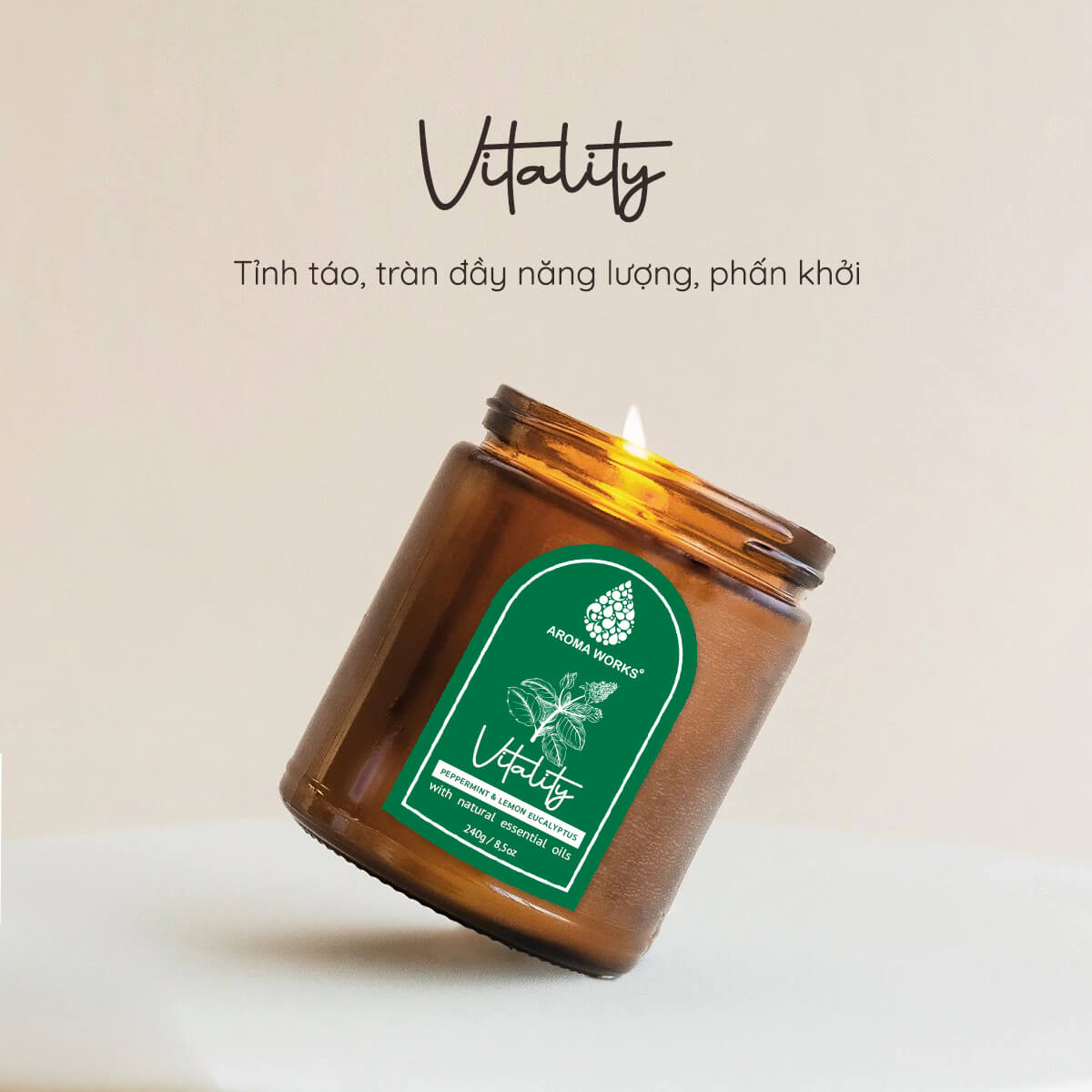 Nến Thơm Thiên Nhiên Aroma Works Aromatherapy Scented Candle - Vitality