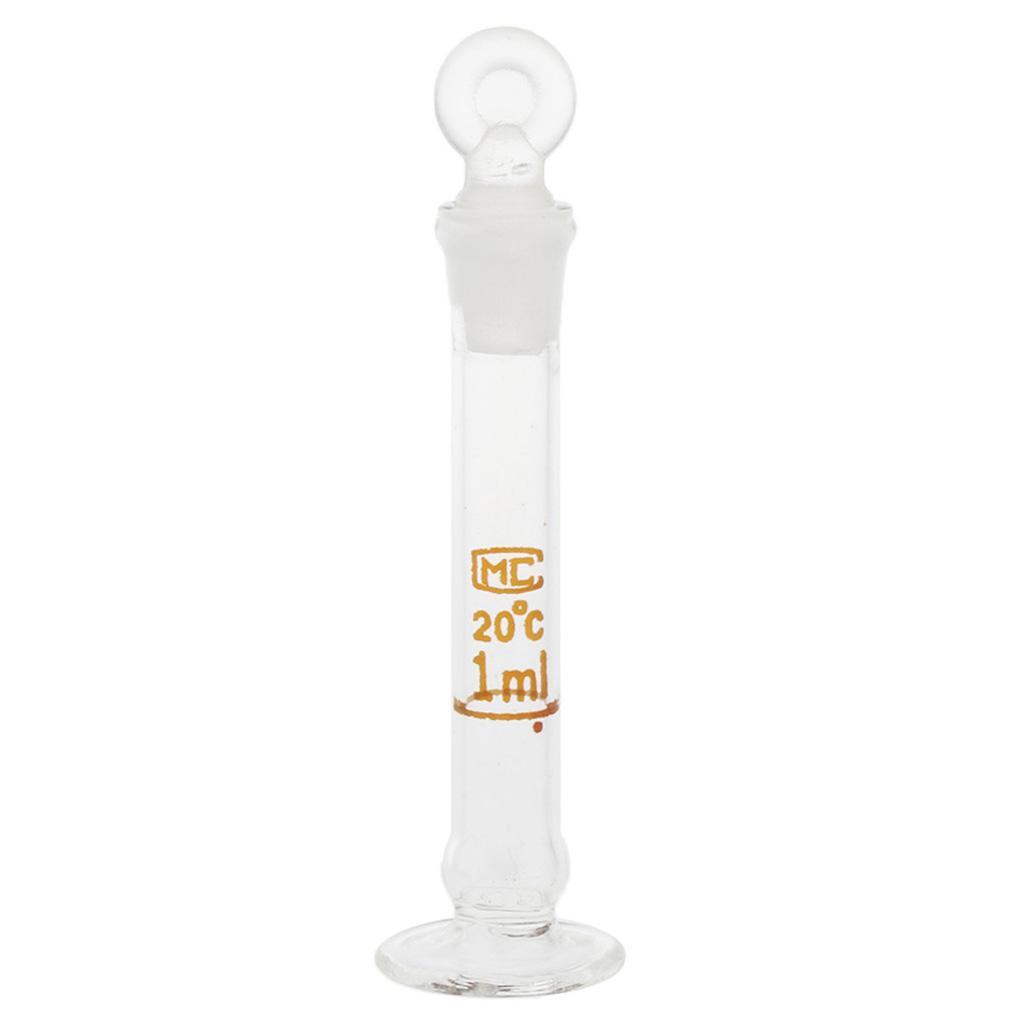 Set Of 4x Micro Volumetric Flask With Base, Ground Stopper, and Permanent graduation line easy to read
