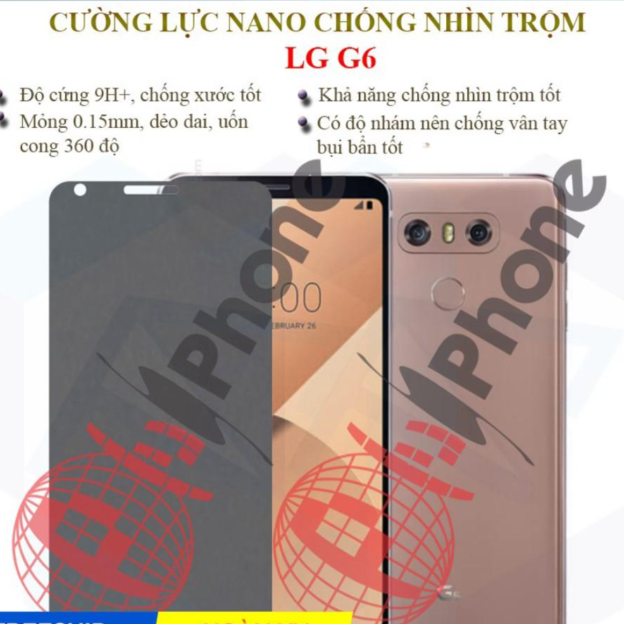 Dán chống nhìn trộm dành cho LG G6 - Dán Cường lực dẻo nano