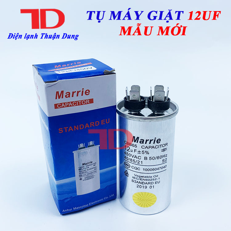 Tụ máy giặt Marrie loại zắc 12UF mẫu mới