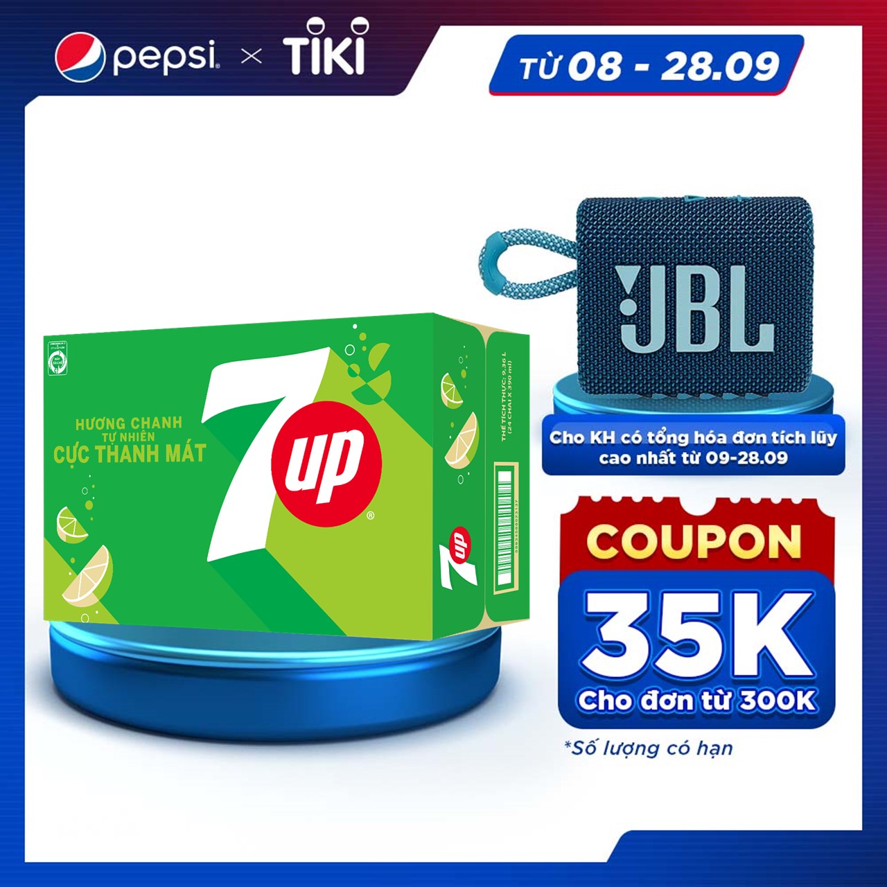 Thùng 24 Chai Nước Ngọt Có Gas 7Up