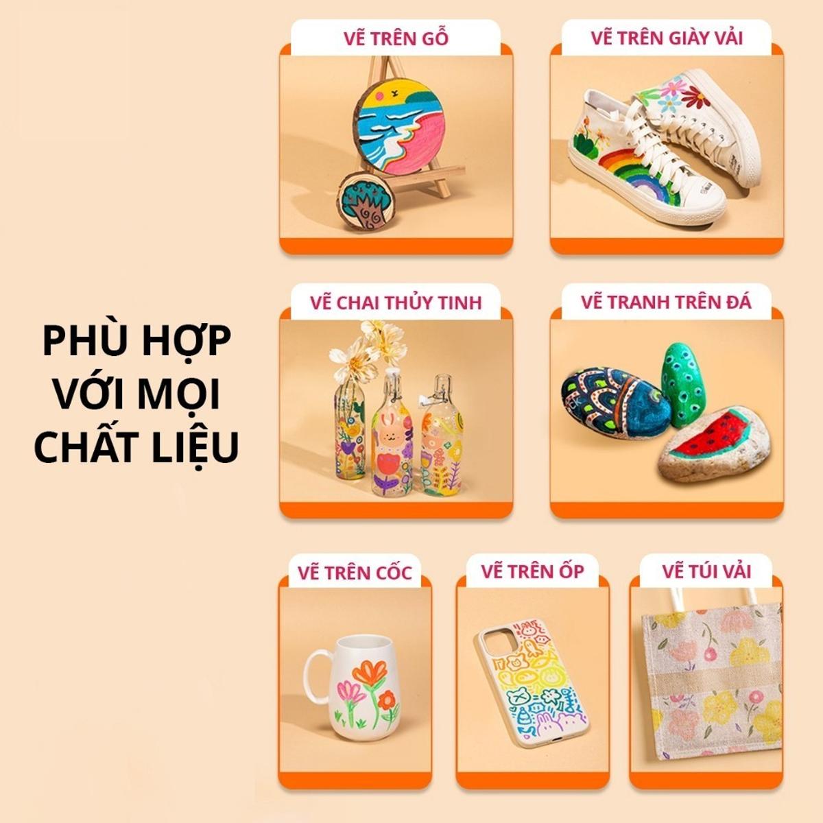 Hộp 38 Bút Màu Acrylic 2 Đầu - Deli HM924-48
