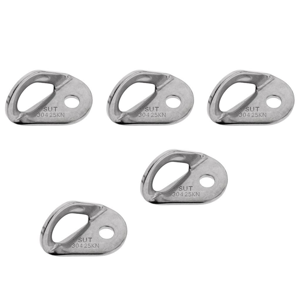 5 Pieces Rock Climbing Bolt Hanger Stainless Steel 25KN/5600Lb