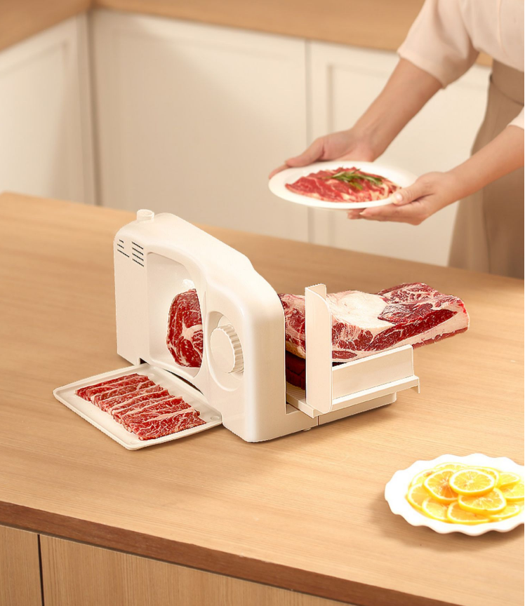 Máy cắt thịt đông lạnh xếp gọn tiện lợi Folding Electric Meat Cutter 150W