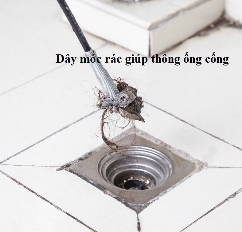 Dây thông cống, dây lấy rác ngăn nghẹt cống, dụng cụ thông cống móc rác lò xò đa năng GD385-DTCong