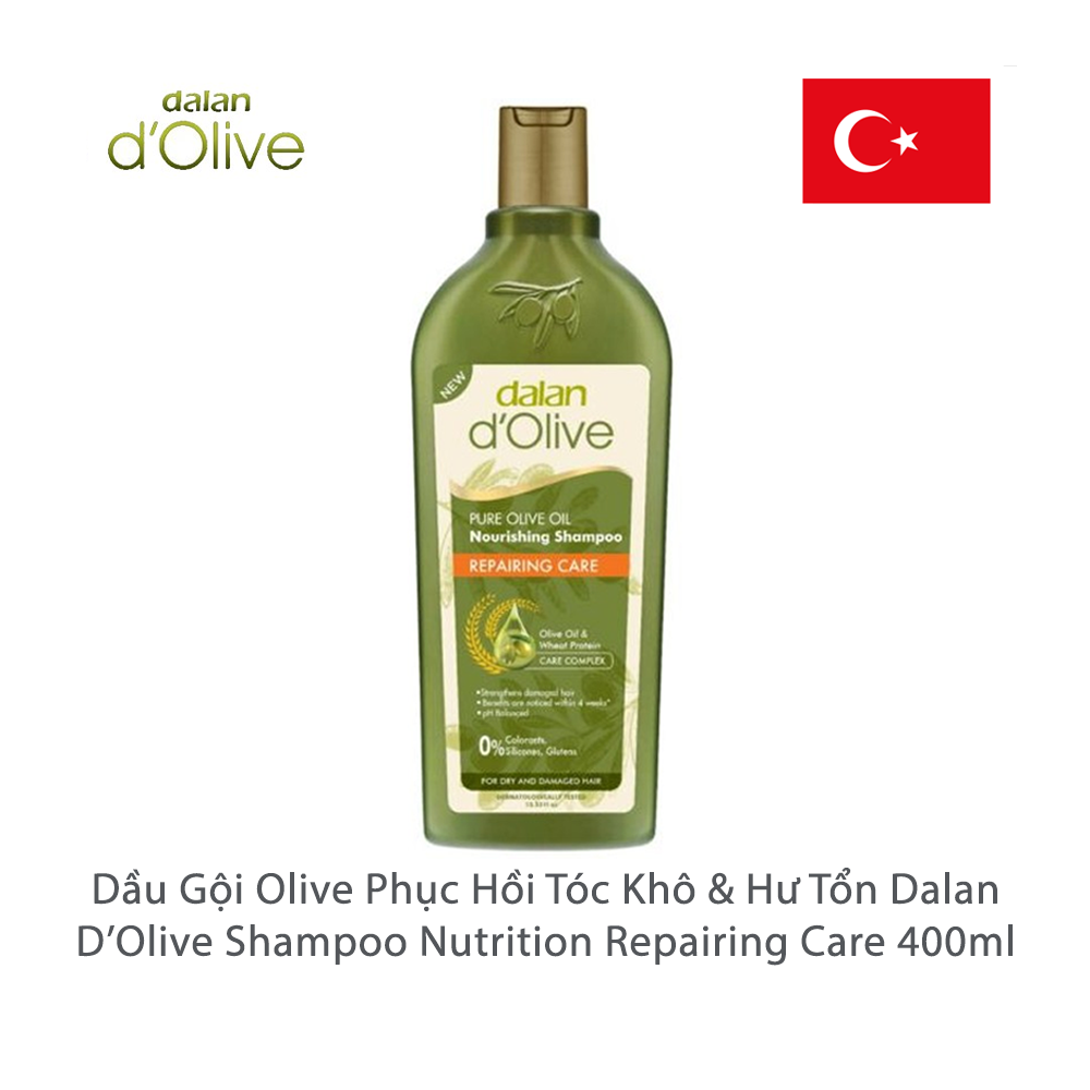 Dầu Gội Oliu Cho Tóc Khô Và Hư Tổn Dalan D'Olive Shampoo Nutrition Repairing Care (400ml)