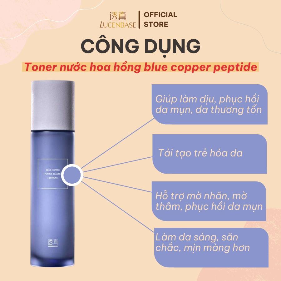 Toner nước hoa hồng blue copper peptide LUCENBASE cấp ẩm, hỗ trợ giảm viêm đỏ 120ml