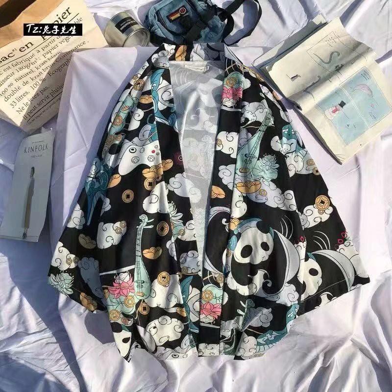 Áo Sơ Mi Nam Tay Ngắn In Hình Gấu Trúc Cá Tính