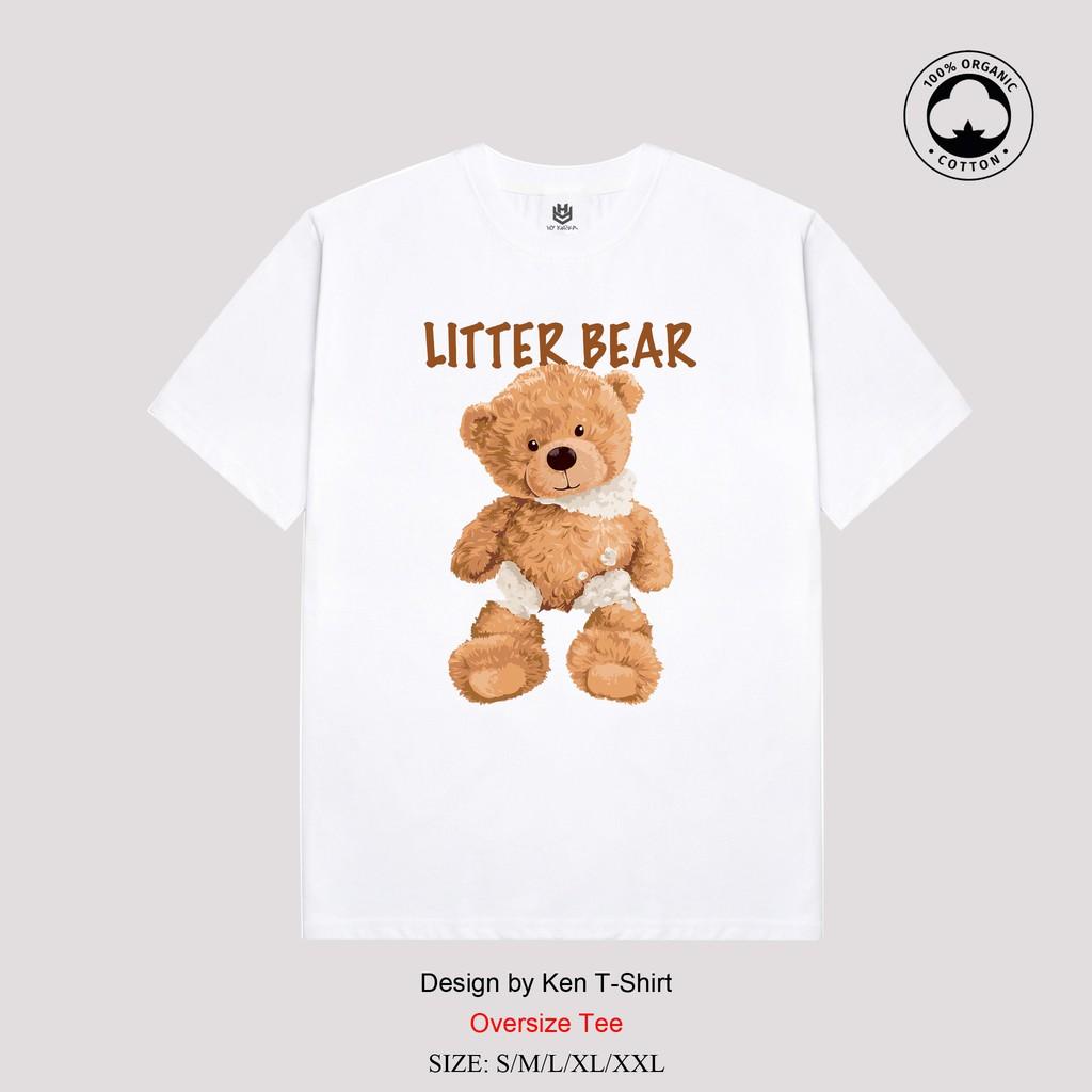 Áo Thun Tay Lỡ Form Rộng In Hình Gấu Little Cho Cả Nam và Nữ, Vải Cotton 100% Nguyên Chất. HaiHaiShop