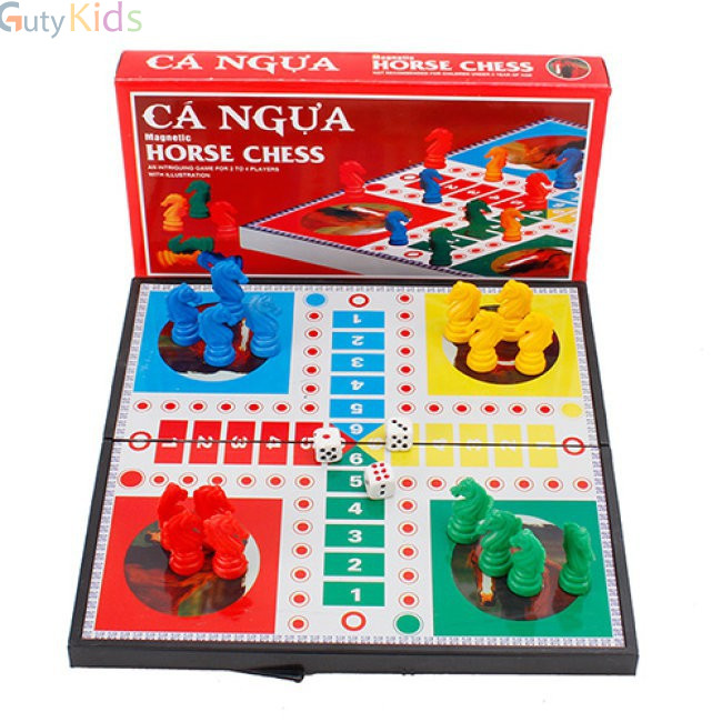 Đồ chơi cờ cá ngựa nam châm loại to 40x40cm nhựa an toàn, đồ chơi thông minh giải trí cho bé