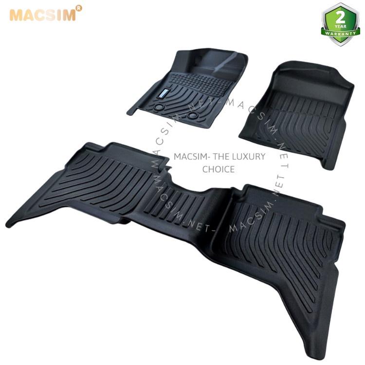 Thảm lót sàn xe ô tô Ford Ranger 2022 + Nhãn hiệu Macsim chất liệu nhựa TPE cao cấp màu đen