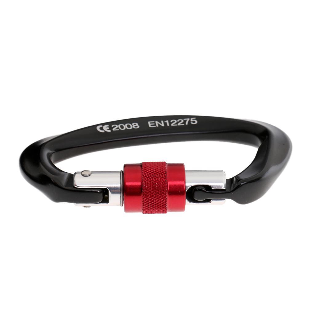 25KN Double Sheave Trolley Cable Rope Pulley with Screw Locking Carabiner for Rock Climbing Caving Tree Arborist Rigging Rescue