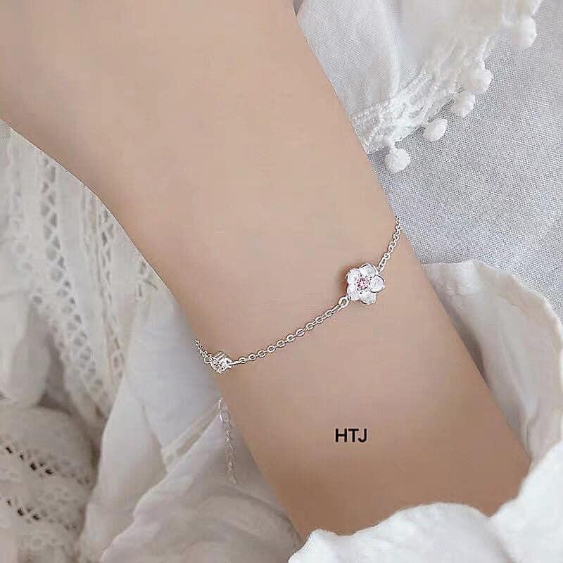 LẮC TAY HOA ĐÀO BẠC TA CAO CẤP