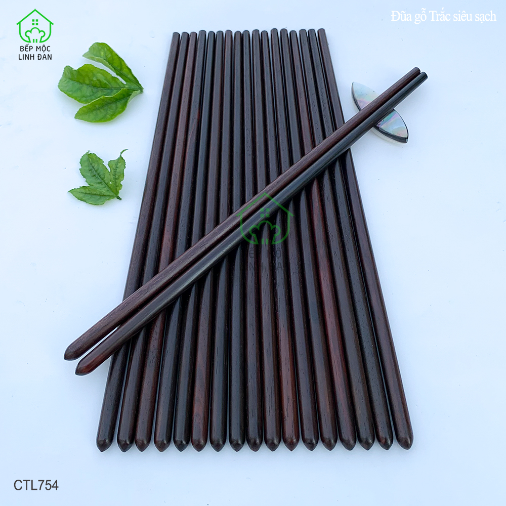 Đũa Ăn Cơm Gỗ Trắc Tự Nhiên Siêu Sạch HAHANCO Đầu Búp Cách Điệu