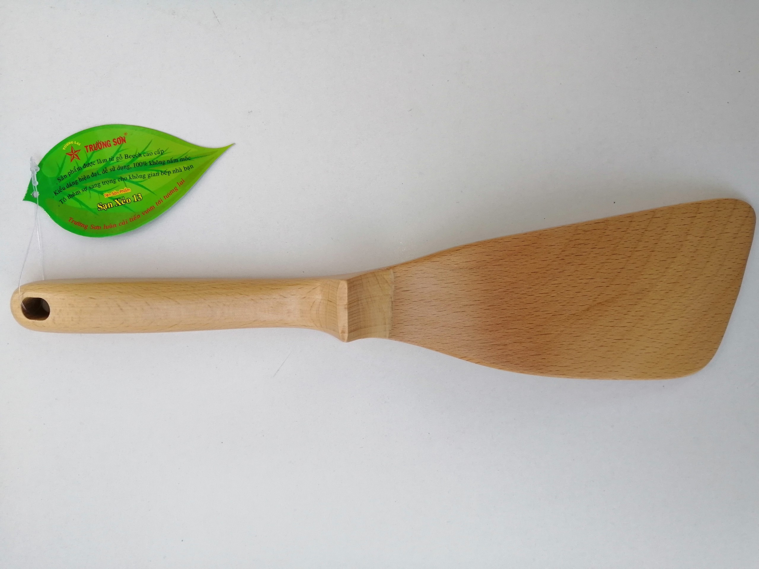 Sạn Xào Có Đế Chân - Sạn Gỗ Xéo 13 ( 34 x 7.5 cm ) - Đồ Gỗ Nhà Bếp Thương Hiệu Trường Sơn