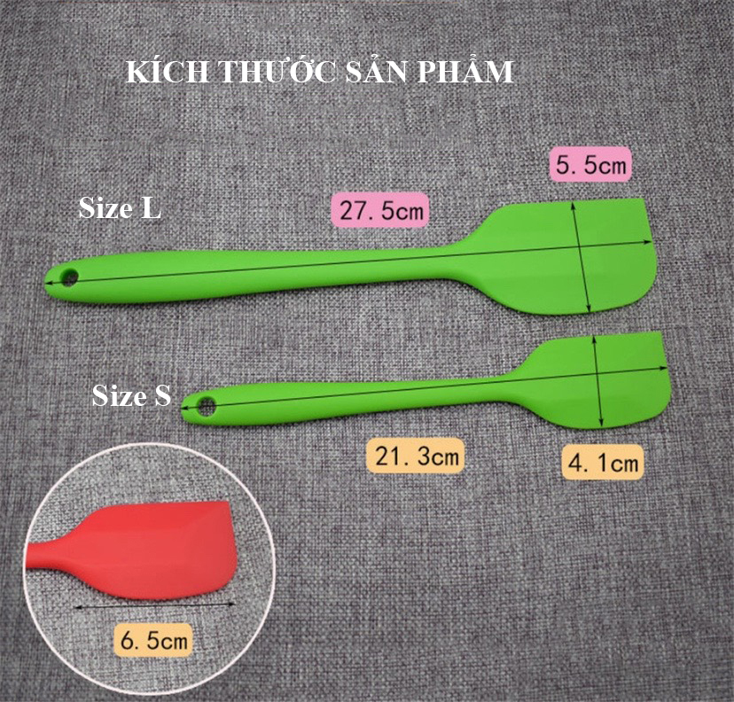 Dụng Cụ Làm Bánh: Spatula Phới Trộn Bột, Phới Dệt Silicon