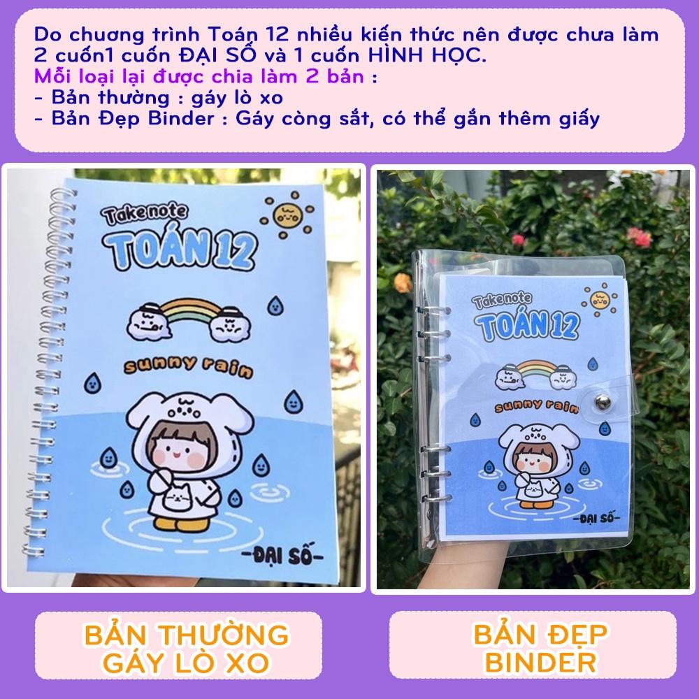 Sổ takenote HÌNH HỌC toán 12, sổ còng binder toán giúp học tốt toán 12, sổ tay ghi chép vẽ sticker, sổ lò xo A5 của BETA