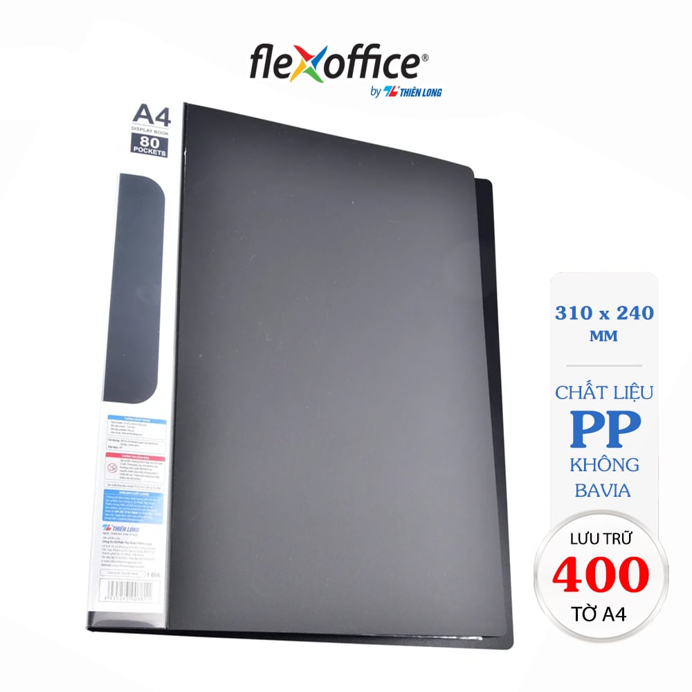 Bìa đựng hồ sơ 80 lá sức chứa 400 tờ A4 80 gsm Thiên Long Flexoffice FO-DB010