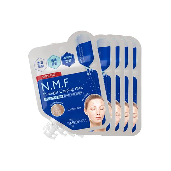 Combo 5 Mặt nạ ngủ cấp nước dưỡng ẩm sâu Mediheal N.M.F Midnight Capping Pack 15ml x5