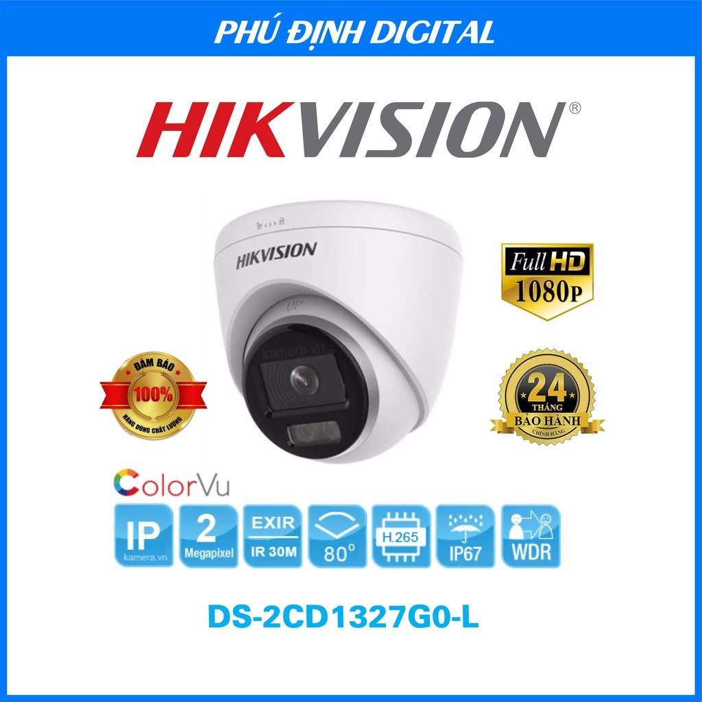 Camera IP Dome 2mp có màu ban đêm Hikvision mã DS-2CD1327G0-L - Hàng Chính Hãng