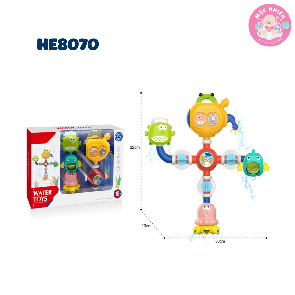 Đồ Chơi Sơ Sinh - Đồ chơi Nhà Tắm HUANGER Water Toys HE8070 - Robot Động Vật Biển Phun Nước Cho Bé Từ 18 Tháng Tuổi