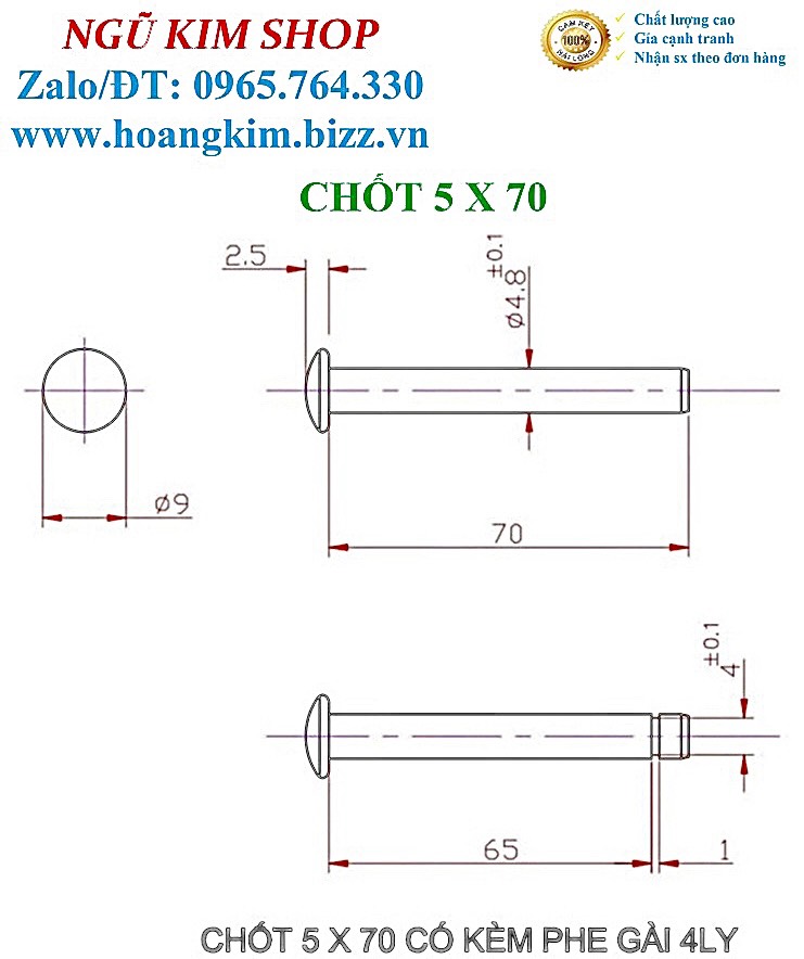 CHỐT SẮT _ RIVE M3,5; M4; M5; M6