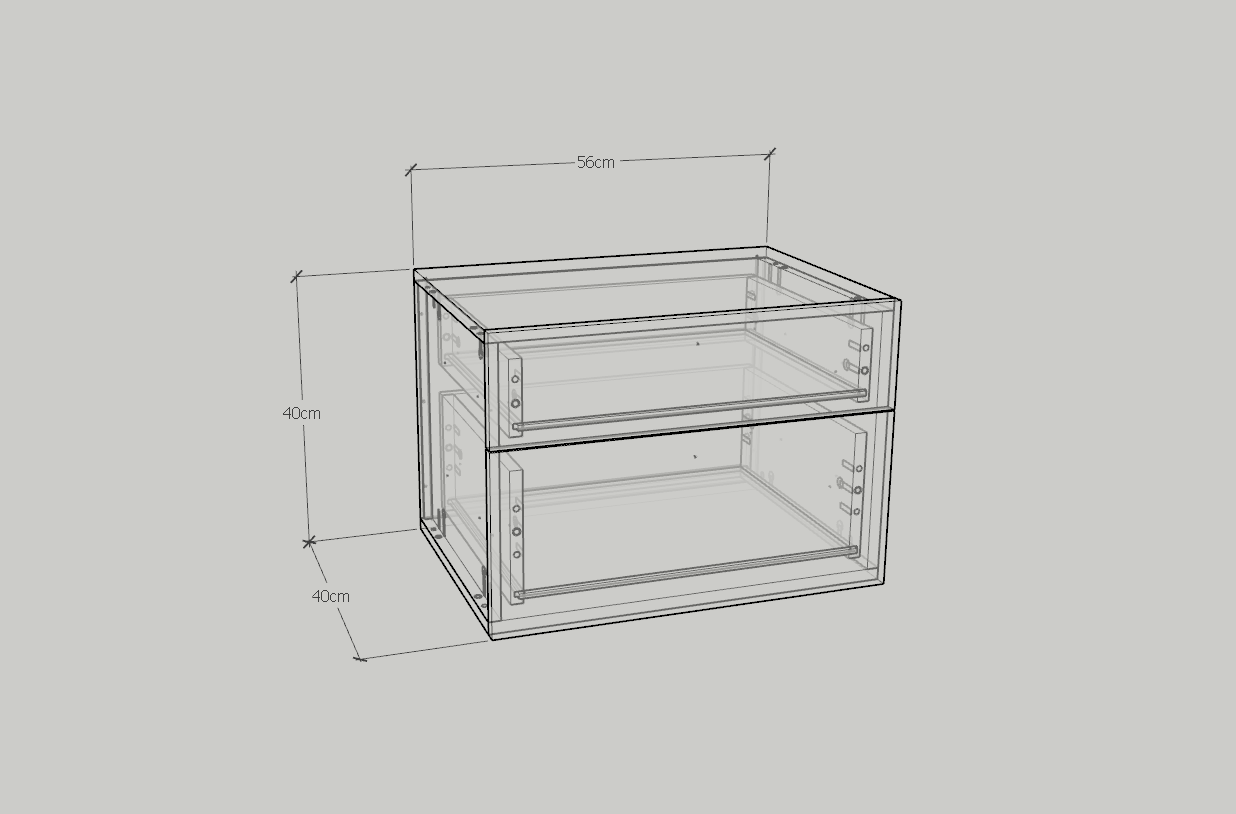 [Happy Home Furniture] WESLEY, Táp đầu giường - 2 hộc kéo ,  56cm x 40cm x 40cm ( DxRxC), THK_049