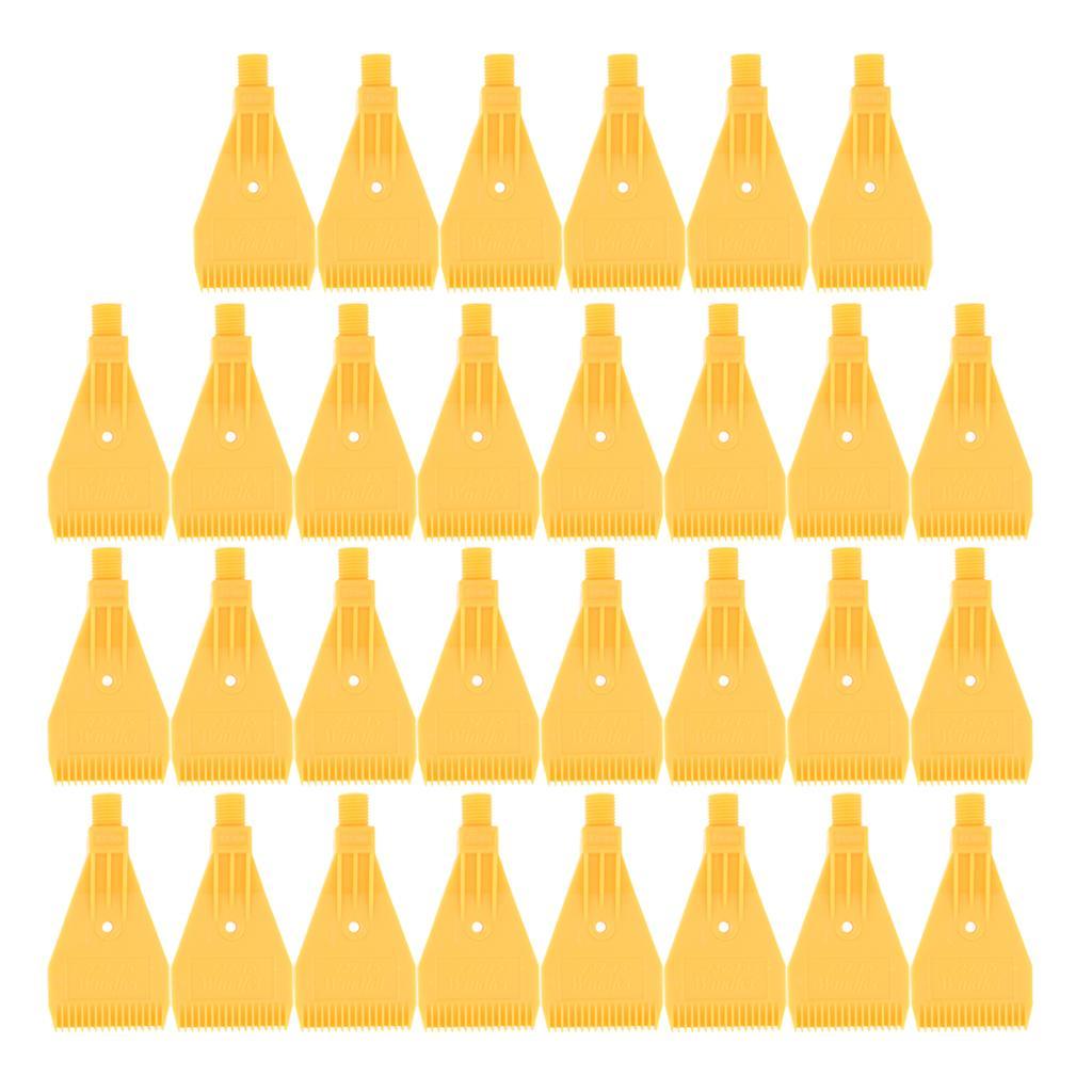 30x 1-Hole ABS Plastic 1/4 Air Knife Jet Washer Spray Nozzles Yellow 48mm