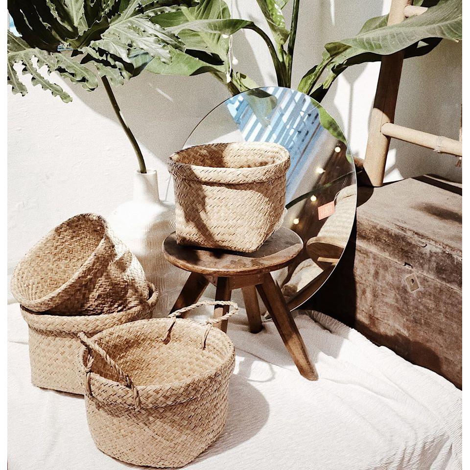 GIỎ CỎ BÀNG ĐAN ĐỰNG CÂY - TRANG TRÍ NỘI THẤT