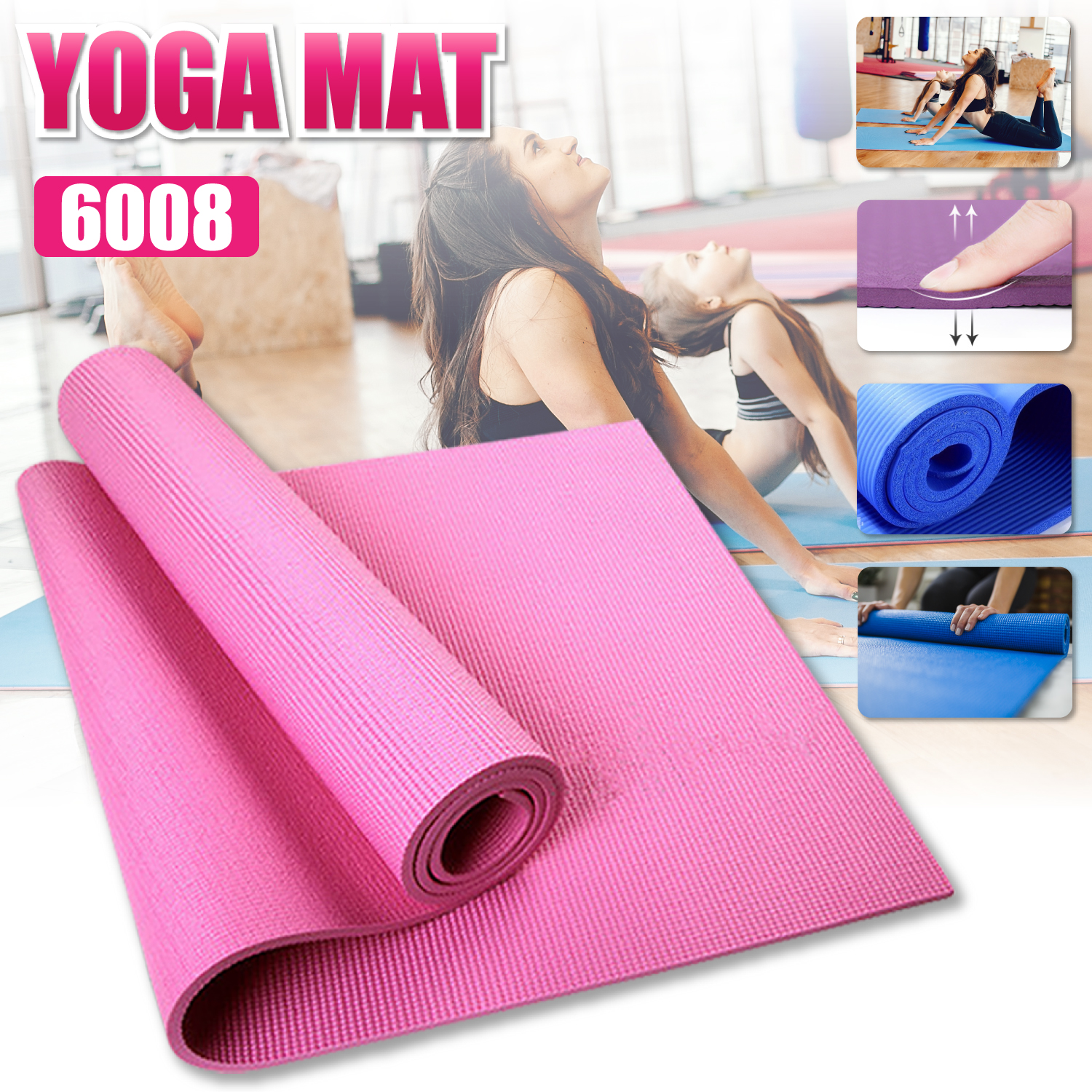 Thảm tập, Đệm lót, Miếng lót yoga,Thảm tập gym chống trượt tập thể dục tại nhà  4mm - 6mm - 8mm BG tặng kèm túi đựng thảm cao cấp