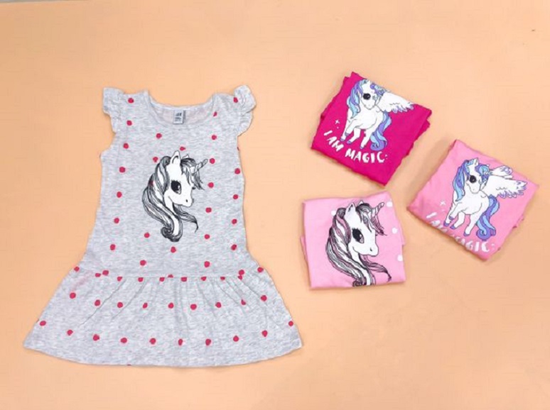 Váy thun cotton ngắn tay cho bé gái 1-10 tuổi